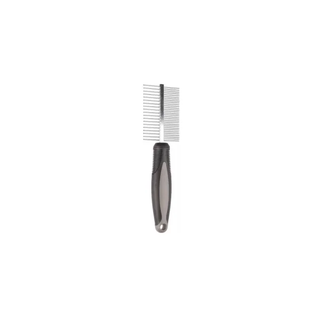 Расческа двусторонняя Flamingo Comb Rotating Medium Babu для собак, 30/19 зубцов, 19×5.2 см