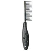 Гребінець дворядний TatraPet Dog Salon з пластиковою ручкою, 3×18 см