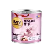 Вологий корм Мій чемпіон для котів, шматочки в желе з куркою та печінкою, 415 г