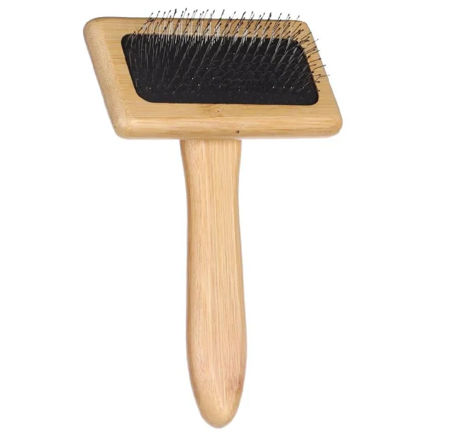Щетка-пуходерка Flamingo Bamboo для собак, M, 15,3×9.5 см