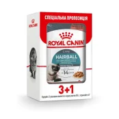 Вологий корм Royal Canin Hairball Care для виведення шерсті у кішок, шматочки в соусі, 85 г, акція 3+1