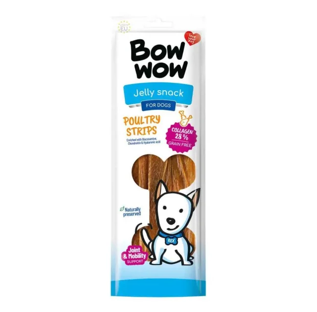 Лакомство для собак Bow wow полоски из говядины и птицы, 22 см, 60 г