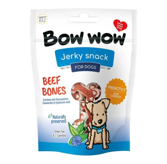 Лакомство для собак Bow wow снеки из говядины в виде косточки, 80 г