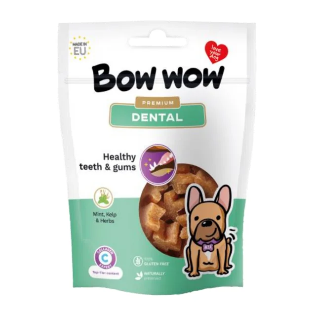 Лакомство Bow wow Dental снеки для собак, здоровые зубы и десна, 60 г, 15 шт