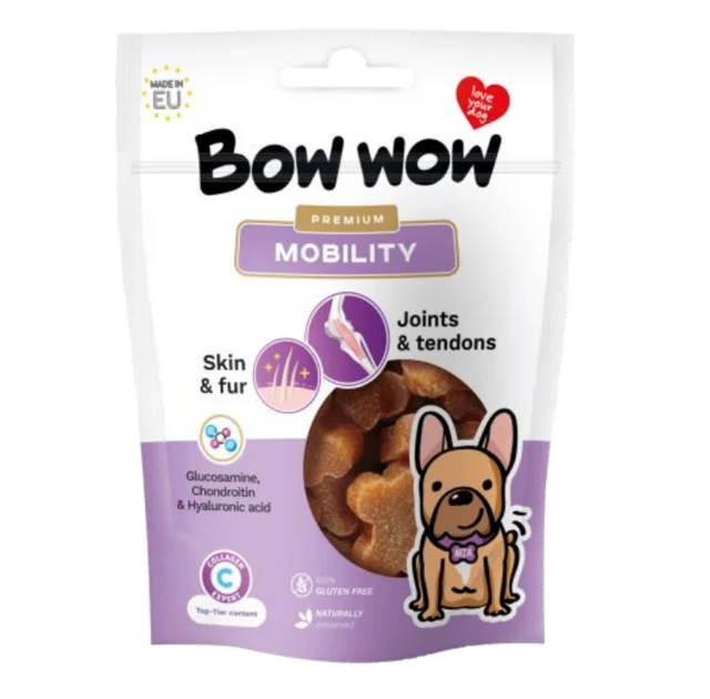 Лакомство Bow wow Mobility снеки для собак, улучшаюсь опорно-двигательную систему, кожу и шерсть, 60 г, 15 шт