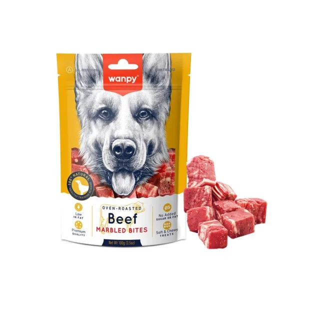 Ласощі Wanpy Marbled Beef Bites Мармурова яловичина, для собак, 100 г