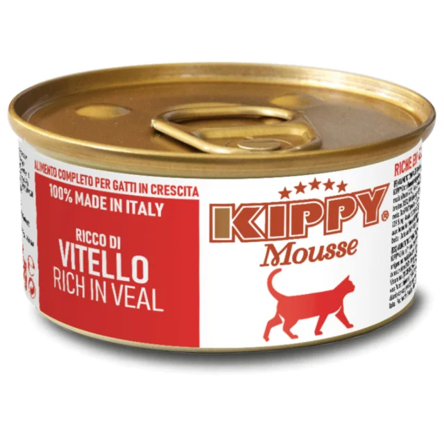 Влажный корм Kippy Mousse для взрослых кошек, мусс с телятиной, 85 г
