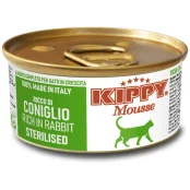 Вологий корм Kippy Mousse для стерилізованих котів, мус з кролятиною, 85 г