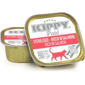 Вологий корм Kippy для стерилізованих котів, паштет з лососем, 90 г