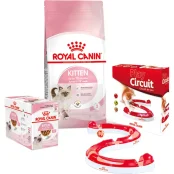 Набір сухий корм Royal Canin Kitten 2 кг + вологий корм 12 шт по 85 г + ігровий трек у подарунок