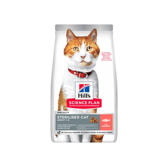Сухой корм Hill's Science Plan Adult Sterilised Cat Salmon для взрослых стерилизованных кошек, лосось, 1.5 кг