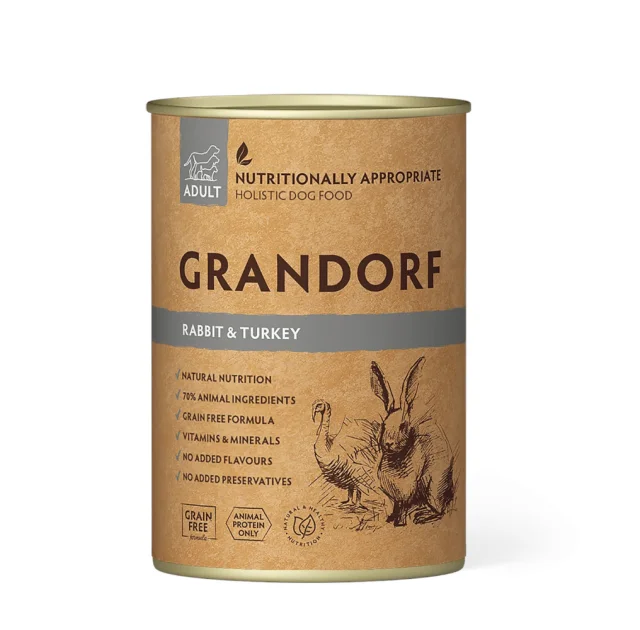 Влажный корм Grandorf Rabbit & Turkey для взрослых собак, с кроликом и индейкой, 400 г