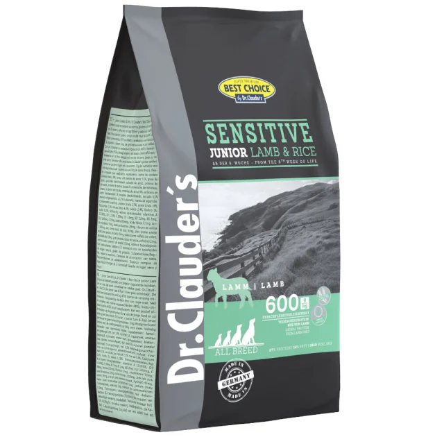 Сухой корм Dr.Clauder's Sensitive Junior Lamb & Rice для щенков, с чувствительным пищеварением и потерей аппетита, ягненок и рис, 350 г