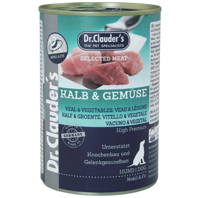 Влажный корм Dr.Clauder's Selected Meat Veal & Vegetables для собак, телятина и овощи, 400 г