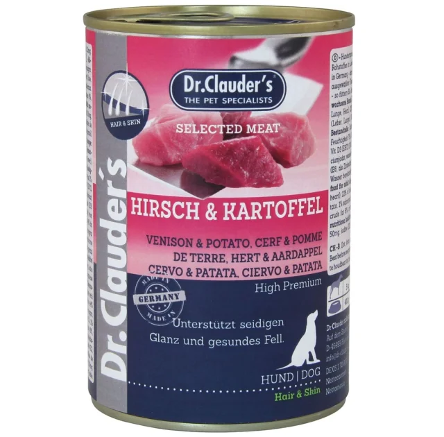 Вологий корм Dr.Clauder’s Selected Meat Venison & Potato для собак, оленина та картопля, 400 г