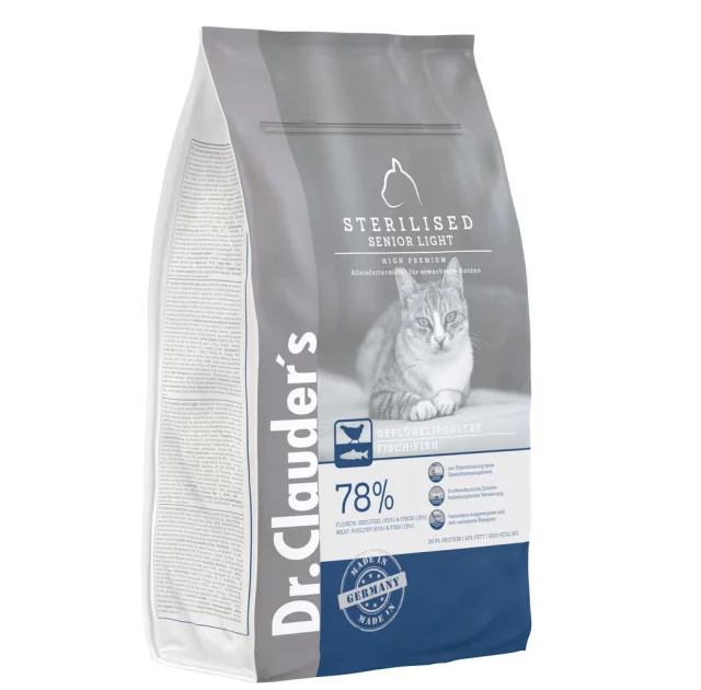 Сухой корм Dr.Clauder's High Premium Sterilised Senior Light для кошек с избыточным весом и/или старше 8 лет, 4 кг