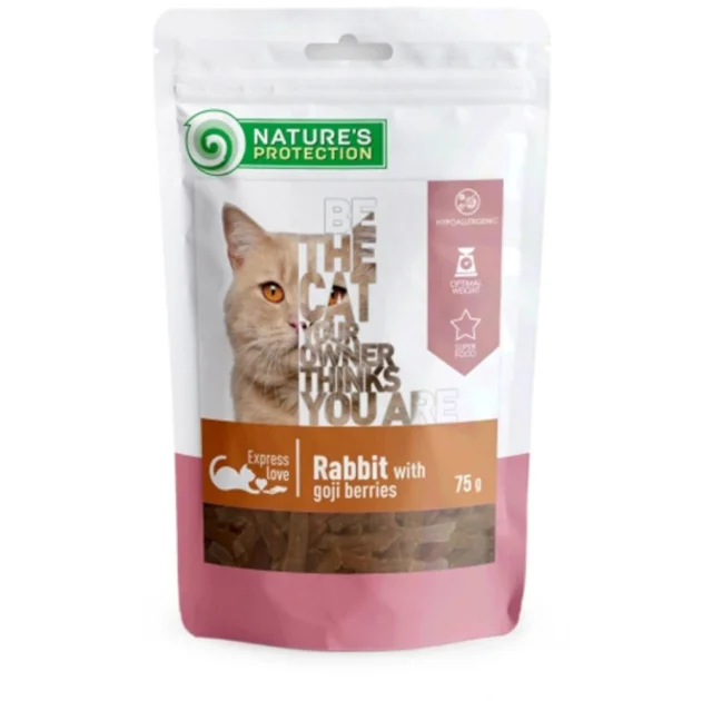 Ласощі Nature`s Protection snack for cats with rabbit and goji berries для котів, 75 г