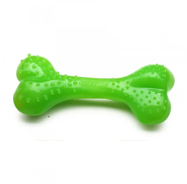 Игрушка Comfy Mint Dental Bone для собак, кость с выступами, пластиковая, зеленая, 8.5 см