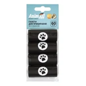 Змінні пакети AnimAll для прибирання за собакою, 4 рулони по 15 штук, чорні