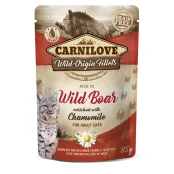 Вологий корм Carnilove Wild Boar для дорослих котів, з кабаном і ромашкою, шматочки в соусі, пауч, 85 г