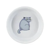 Миска Trixie Ceramic Bowl для котів, керамічна, з принтом, діаметр 13 см, 250 мл, сіра