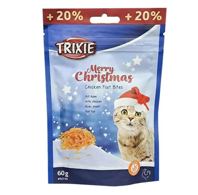 Лакомство Trixie Xmas Premio для кошек, кусочки из куриного филе, 60 г