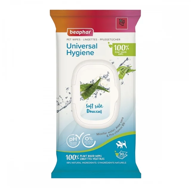 Вологі серветки Beaphar Pet Wipes Універсальні для тварин, 30 штук
