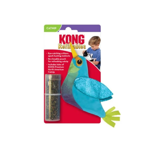 Іграшка KONG Refillables Hummingbird для котів, колібрі зі змінним блоком із котячою м’ятою, 1.91×8.89×11.43 см