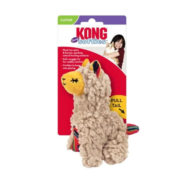 Іграшка KONG Softies Buzzy Llama для котів, лама механічна із дзижчінням, 6.99×10.8×14.61 см