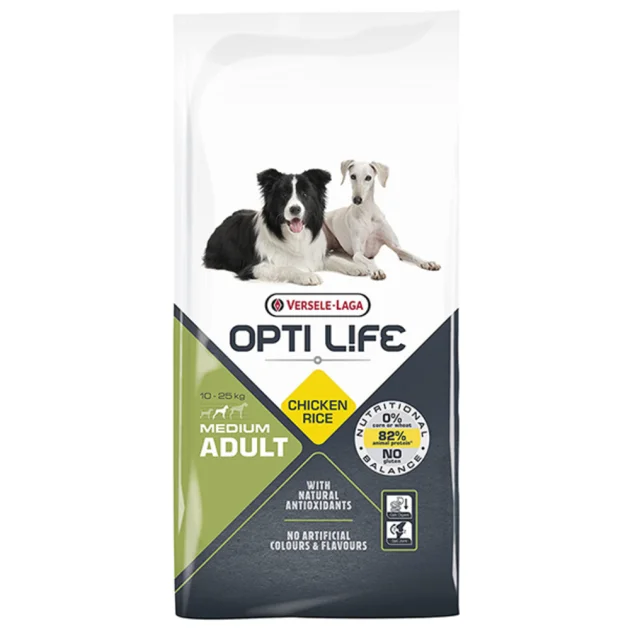Сухий суперпреміум корм Versele-Laga Opti Life Adult Medium для собак середніх порід, курка, 12.5 кг