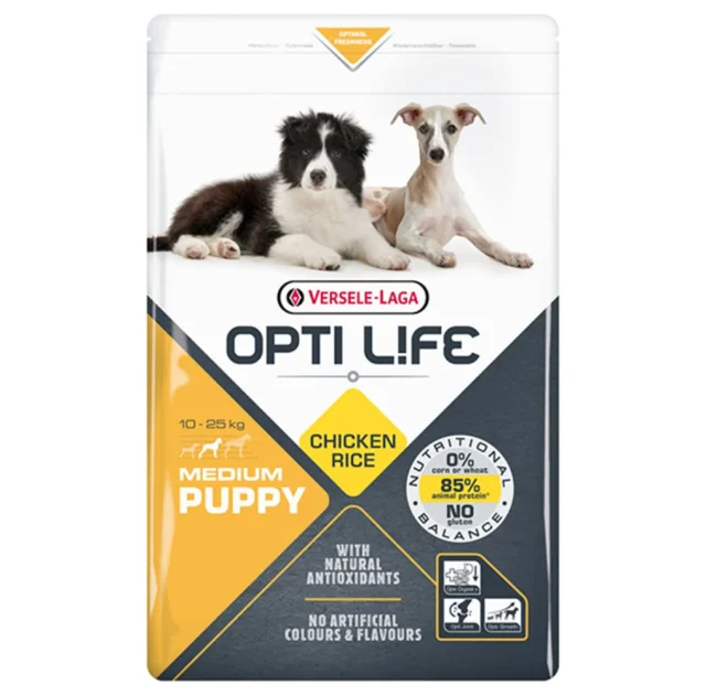 Сухой суперпремиум корм Versele-Laga Opti Life Puppy Medium для щенков средних пород, курица, 2.5 кг