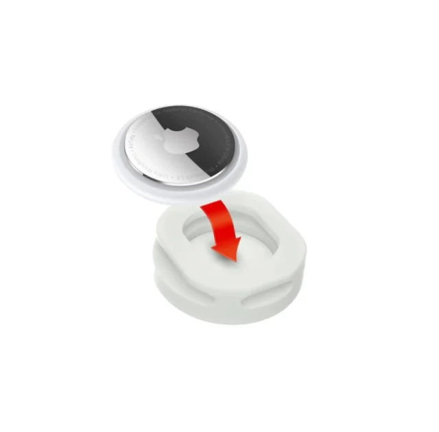 Чехол для AirTag Waudog Silicone, силиконовый, светонакопительный, для ошейников и шлей, ширина 15-35 мм.