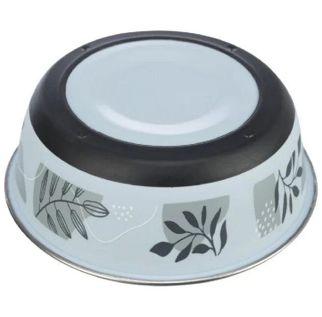 Миска Trixie Stainless Steel Bowl для котів, нержавіюча сталь, гумова кромка, 200 мл, 12 см, синьо-сірий