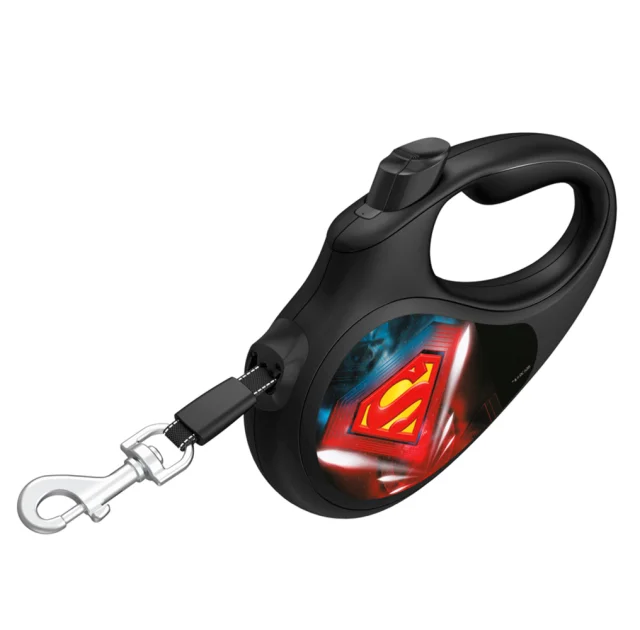 Поводок-рулетка Waudog R-leash для собак, рисунок "Супермен Лого", M, 25 кг, 5 м, светоотражающая лента