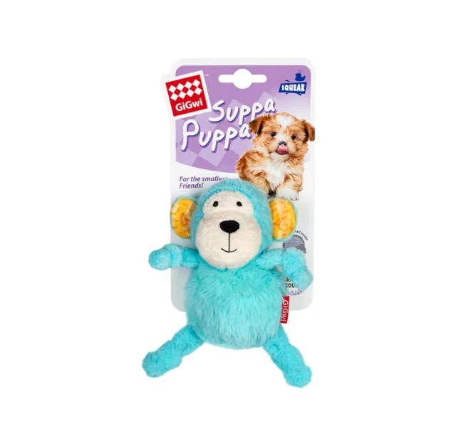 Игрушка GiGwi Suppa Puppa Обезьянка с мячиком внутри для собак,текстиль, термопластическая резина, 11 см