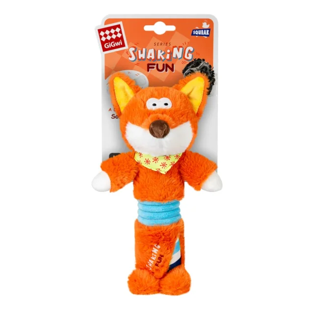 Іграшка GiGwi Shaking Fun для собак, Лис з великою пищалкою, текстиль, плюш, 32 см