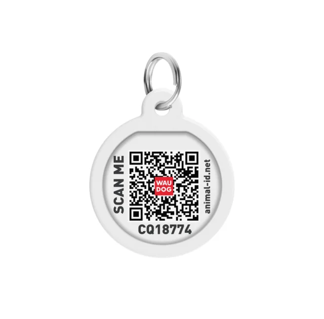 Анресник Waudog Smart ID з QR паспортом для собак та кішок, малюнок "Прапор" коло, 25 мм