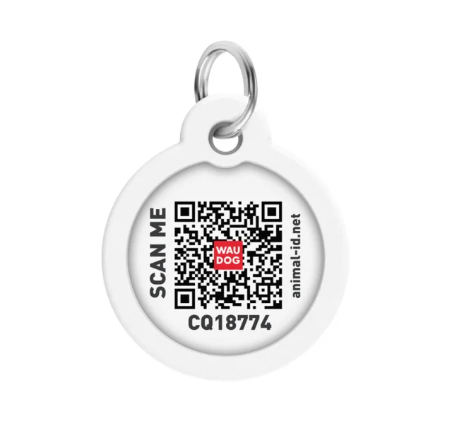 Адресник Waudog Smart ID c QR паспортом для собак і котів, метал, малюнок "Калина", коло, 30 мм