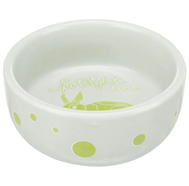 Миска Trixie Ceramic Bowl з принтом кролика, для гризунів, керамічна, діаметр 11 см, 250 мл