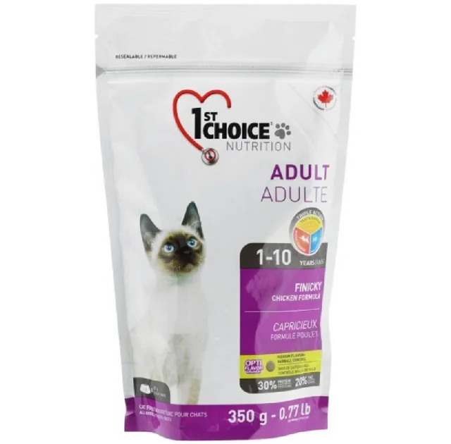 Сухий корм 1st Choice Adult Finicky Chicken для активних котів, з куркою і фініками, 350 г