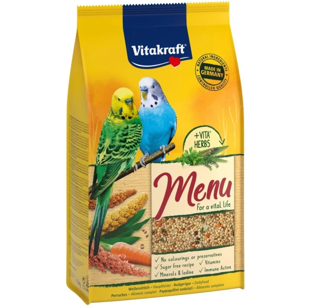 Корм Vitakraft Premium Menu для волнистых попугаев, 1 кг