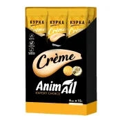 Ласощі AnimAll Сrème для котів, зі смаком курки, 6×15 г