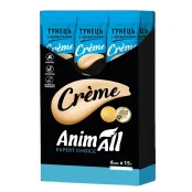 Ласощі AnimAll Сrème для котів, зі смаком тунець з креветками, 6×15 г