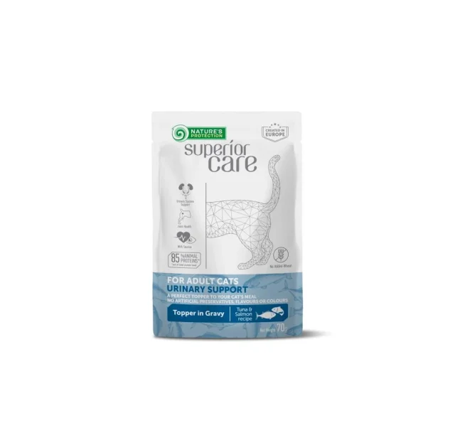 Вологий корм Nature's Protection Superior Care Urinary Support для дорослих котів, тунець і лосось, соус, 70 г