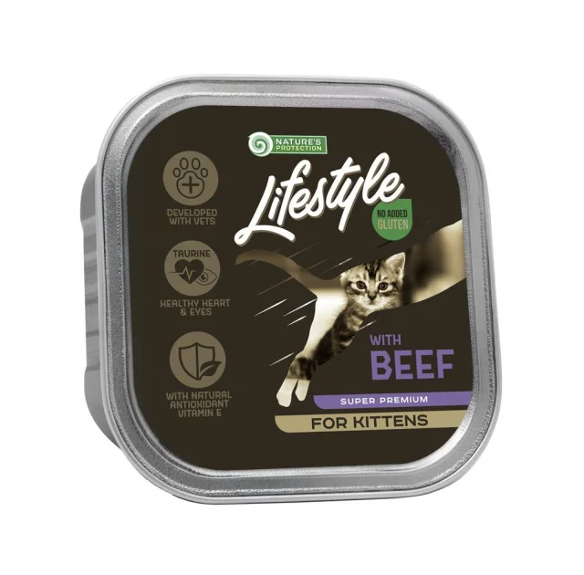Вологий корм Nature's Protection Lifestyle Beef Kittens для кошенят, яловичина, 85 г