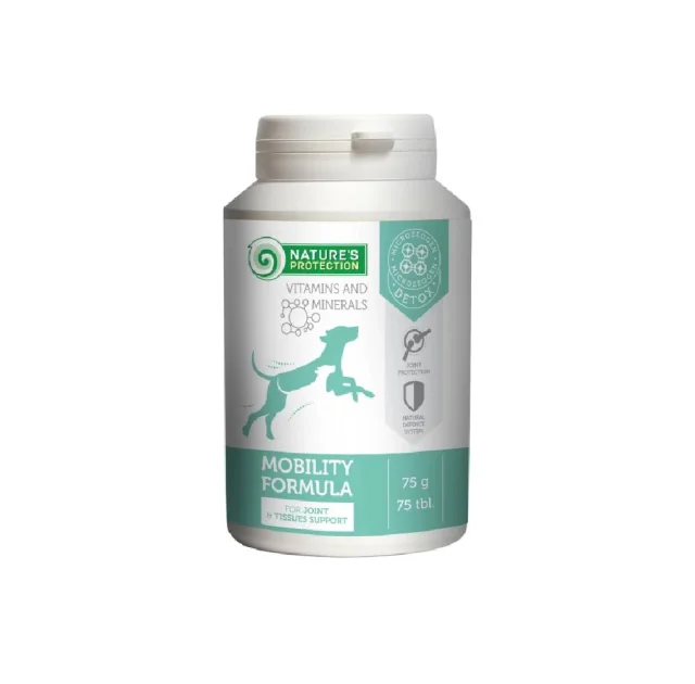 Добавка в рацион Nature's Protection Mobility formula взрослых собак, для поддержки суставов и тканей, 75 г