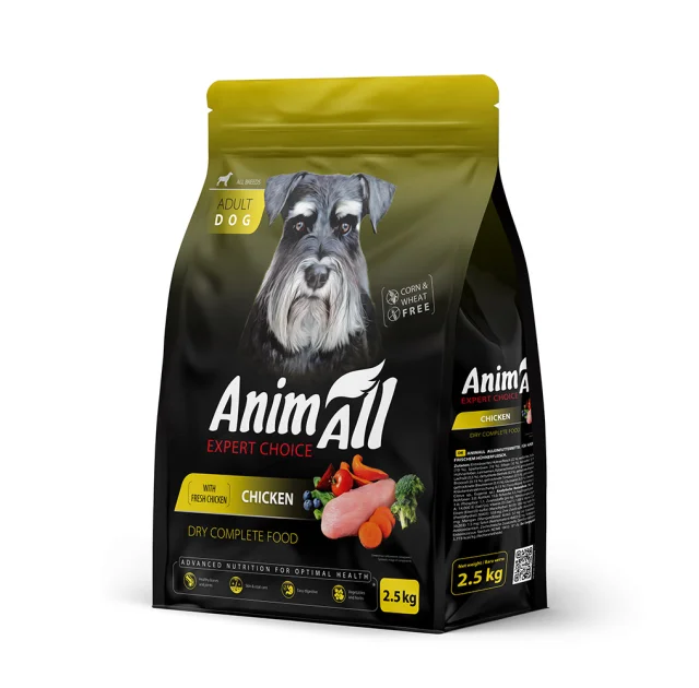 Сухой корм AnimAll для собак, со свежей курицей, 2.5 кг