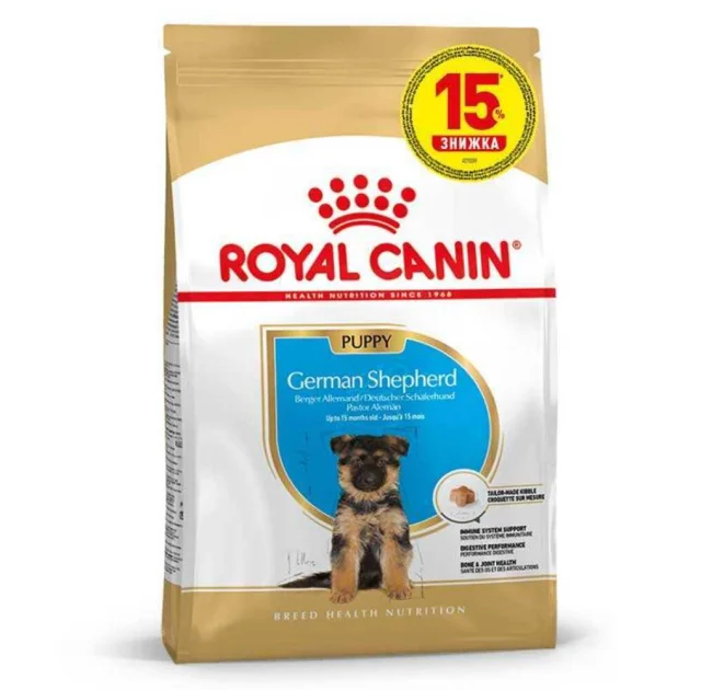 Сухой корм Royal Canin German Shepherd Puppy для щенков немецкой овчарки до 15 месяцев, 10.2+1.8 кг