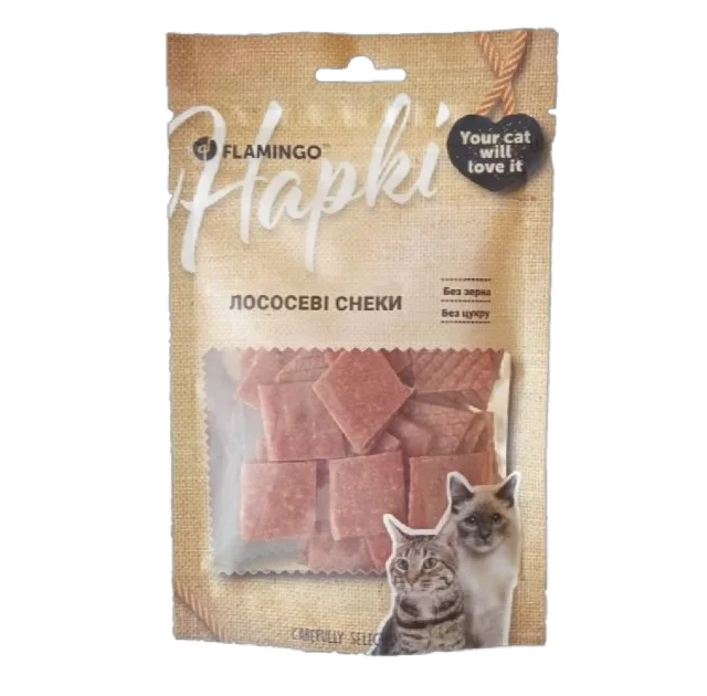 Ласощі Flamingo для котів, лососеві снеки, 50 г