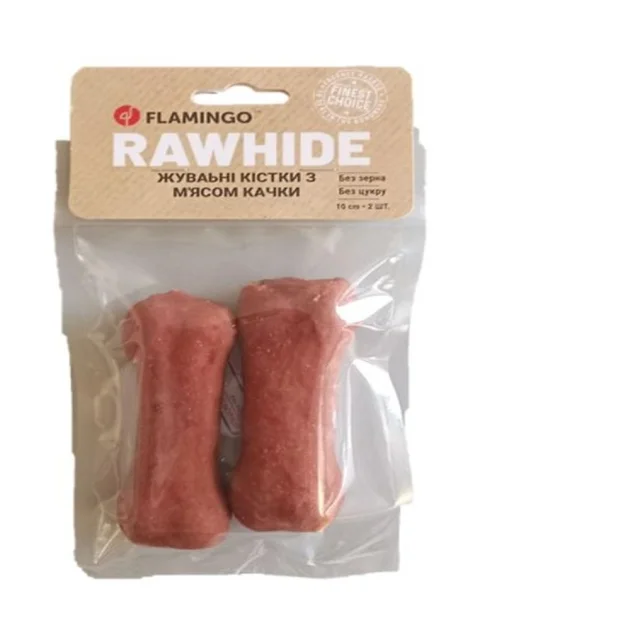 Жевательные кости Flamingo с мясом утки, 10 см, для собак, 2 шт, 120 г